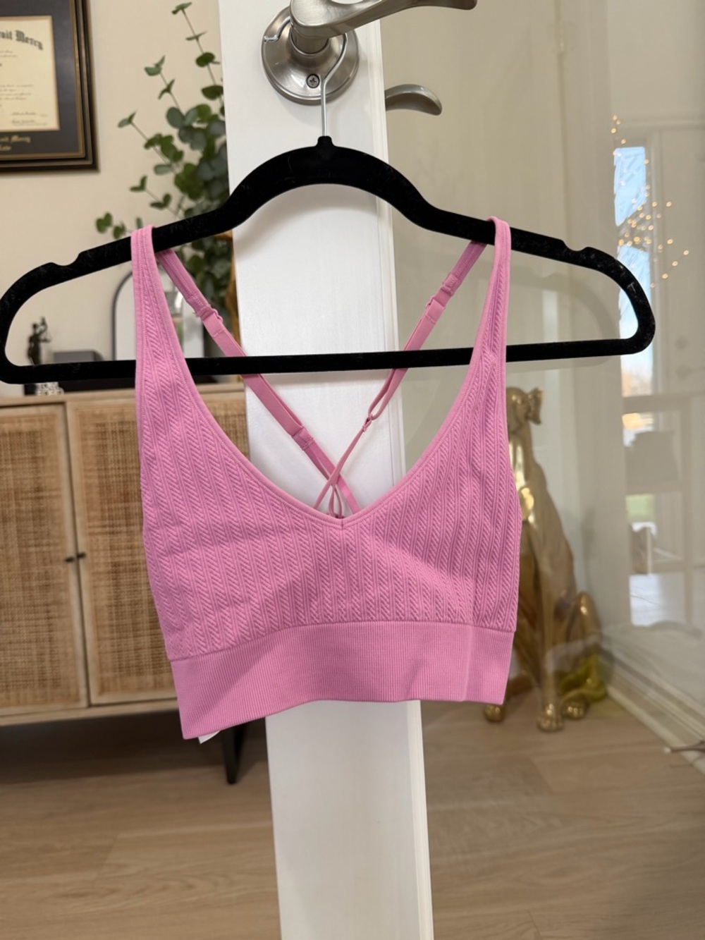 Victoria's Secret Pink Ribbed V-Neck Sports Bralette